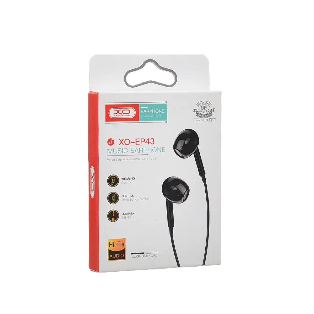 Гарнітура XO EP43 In-ear Earphone Black (6920680879168) - мініатюра 3