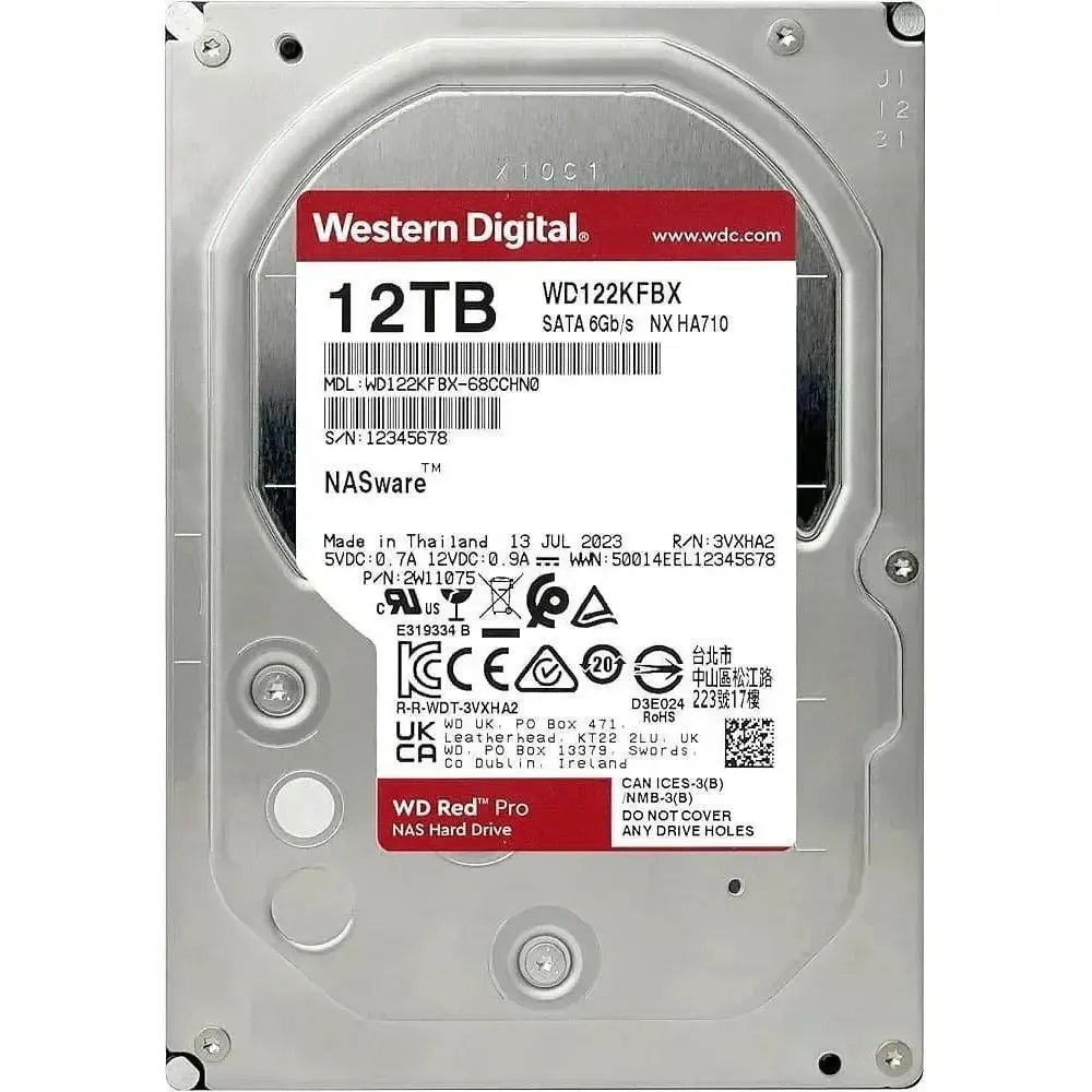 Накопичувач HDD SATA 12.0TB WD Red Pro NAS 7200rpm 512MB (WD122KFBX) - мініатюра 2