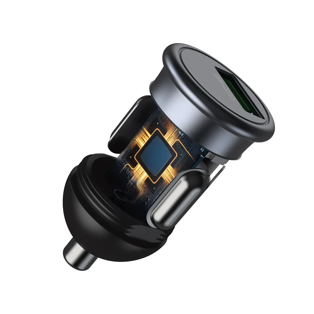 Автомобільний зарядний пристрій XO CC46 (USB, 3A) Gray (6920680827343) - мініатюра 3