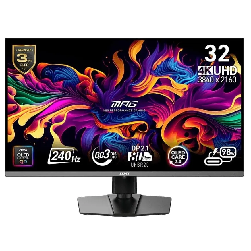 Монітор MSI 31.5" MPG 322URX QD-OLED Black 240Hz - зображення 1