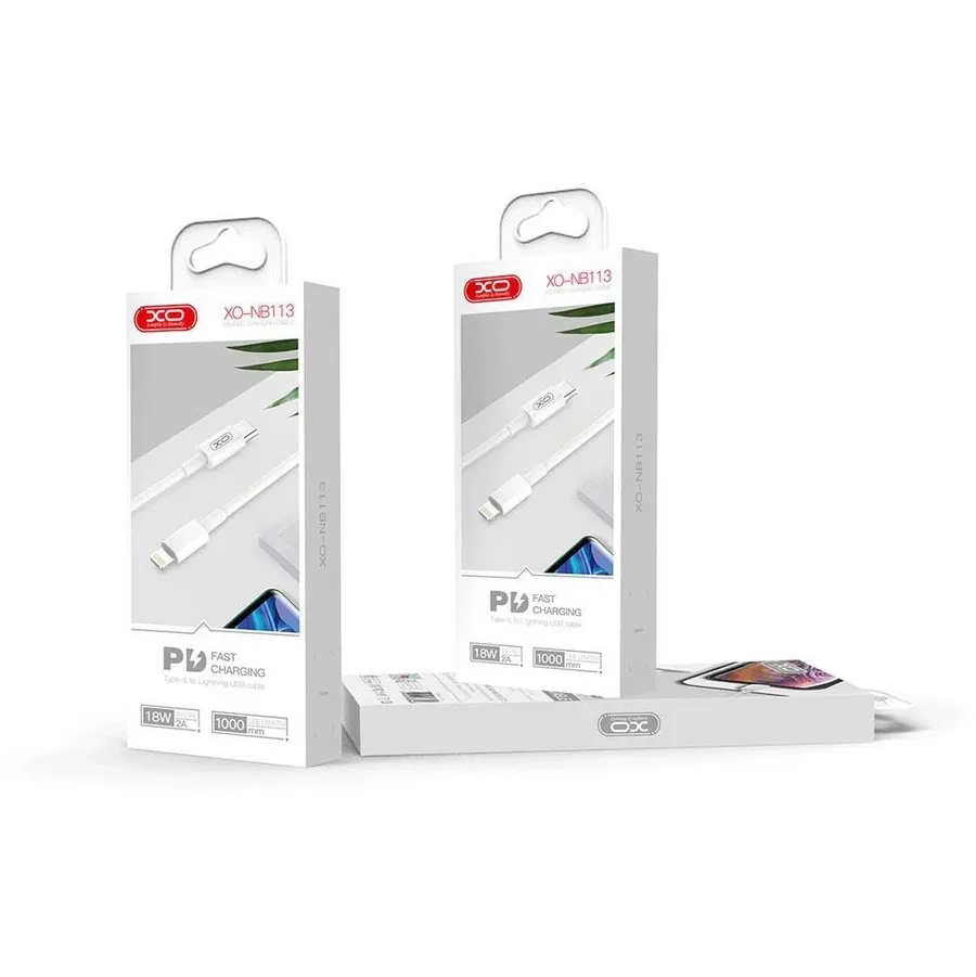 Кабель XO NB113 18W PD USB-C-Lightning, (M/M), 2A 1м White (6920680863846) - мініатюра 2
