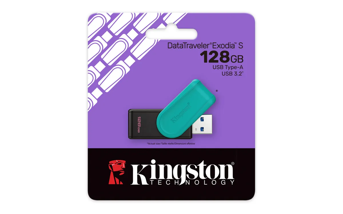 Флеш-накопичувач USB3.2 128GB Kingston DataTraveler Exodia S Black/Green (DTXS/128GB) - мініатюра 4