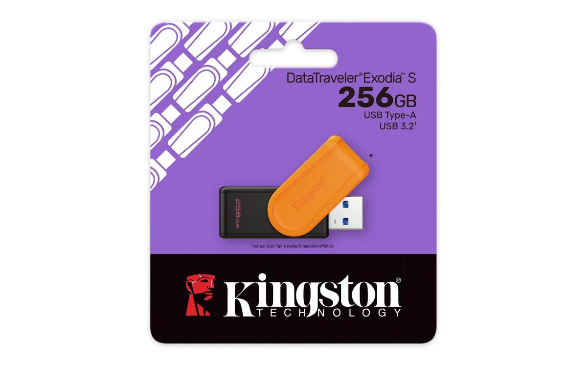 Флеш-накопичувач USB3.2 256GB Kingston DataTraveler Exodia S Black/Orange (DTXS/256GB) - мініатюра 4