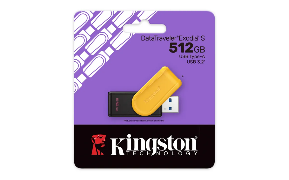 Флеш-накопичувач USB3.2 512GB Kingston DataTraveler Exodia S Black/Yellow (DTXS/512GB) - мініатюра 4