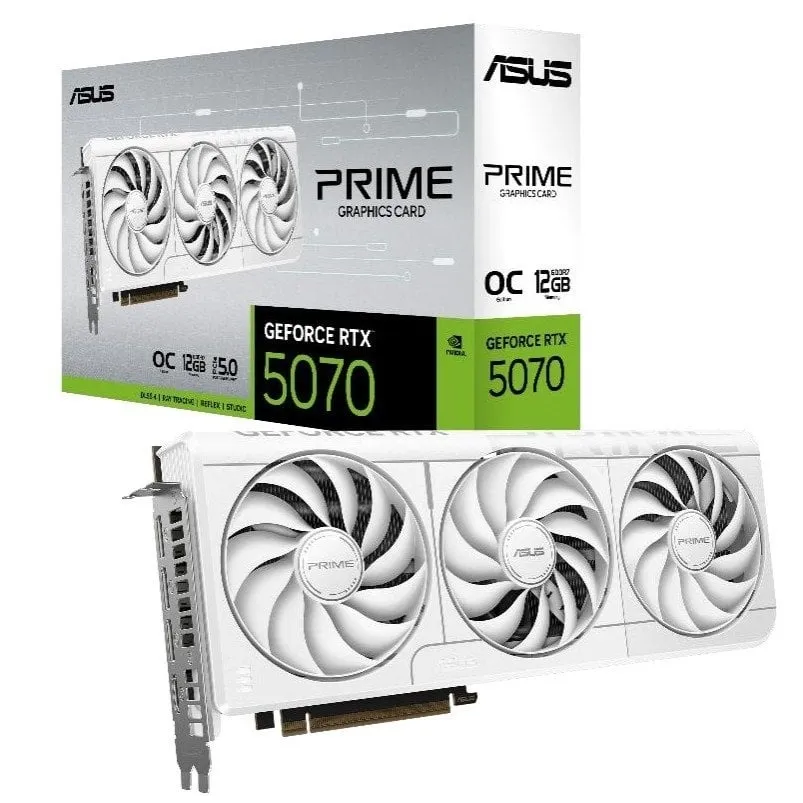 Відеокарта GF RTX 5070 12GB GDDR7 Prime OC White Asus (PRIME-RTX5070-O12G-WHITE) - зображення 1