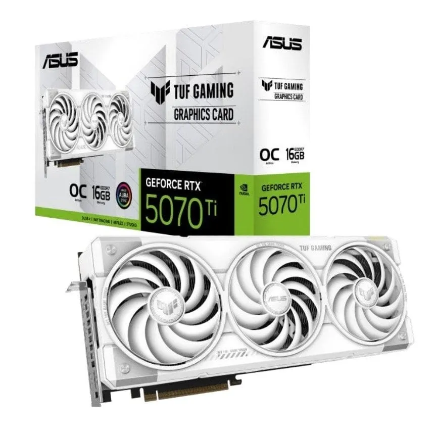 Відеокарта GF RTX 5070 Ti 16GB GDDR7 TUF Gaming OC White Asus (TUF-RTX5070TI-O16G-WHITE-GAMING) - зображення 1
