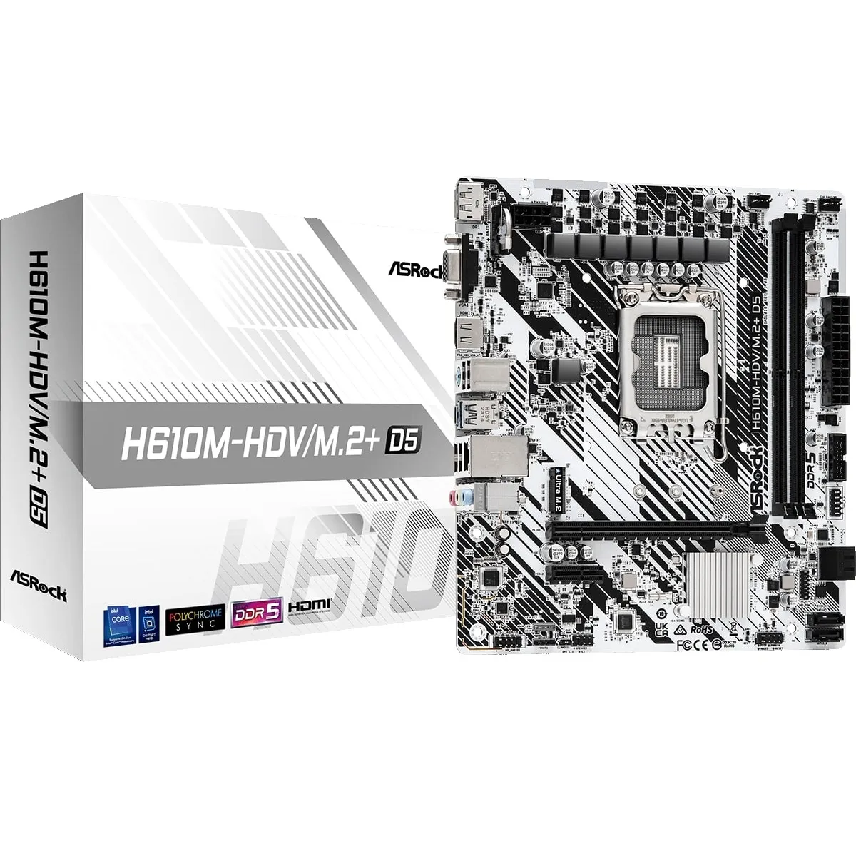 Материнська плата ASRock H610M-HDV/M.2+ D5 Socket 1700 - мініатюра 2