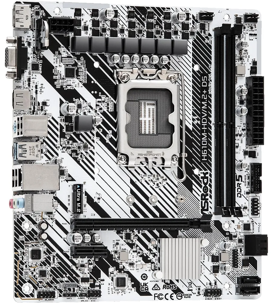 Материнська плата ASRock H610M-HDV/M.2+ D5 Socket 1700 - мініатюра 3