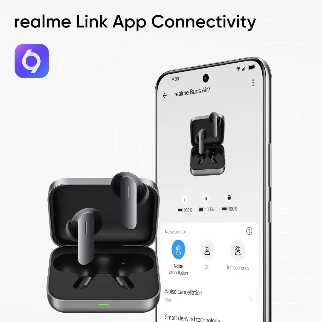 Bluetooth-гарнітура Realme Buds Air 7 Slate Grey_EU - мініатюра 6