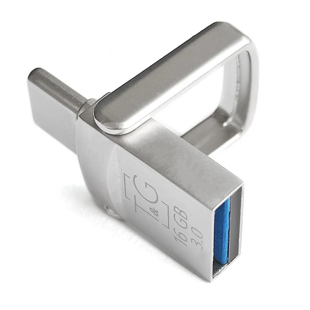 Флеш-накопичувач USB 3.0 128GB Type-C T&G Metall Series 104 Silver (TG104TC-128G3) - зображення 1