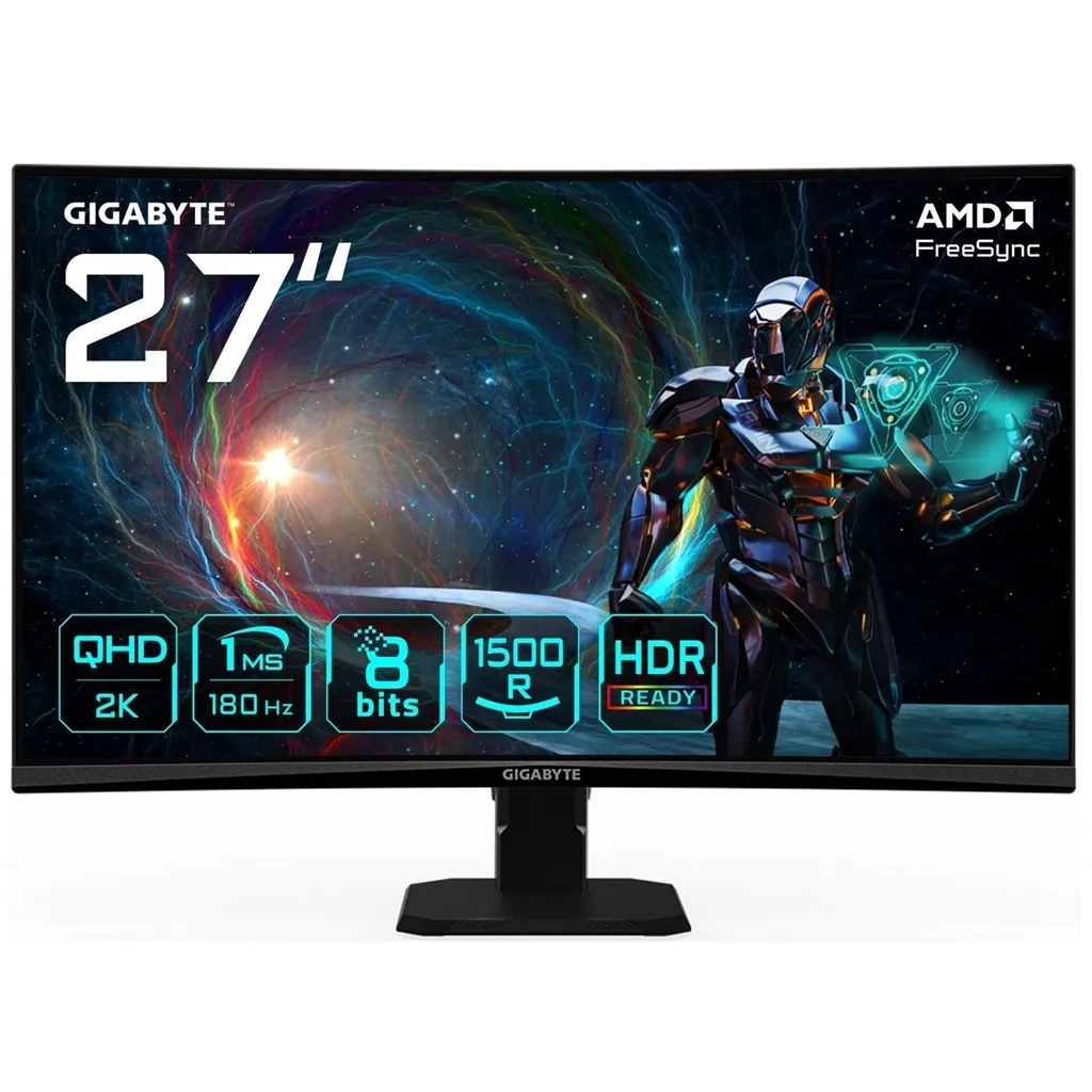 Монітор Gigabyte 27" GS27QCA VA Black 180Hz Curved - мініатюра 14