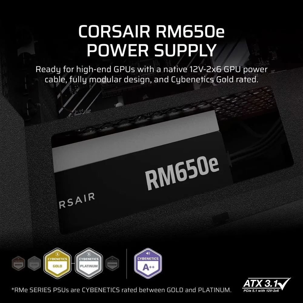 Блок живлення Corsair RM650e (CP-9020302-EU) 650W - мініатюра 6
