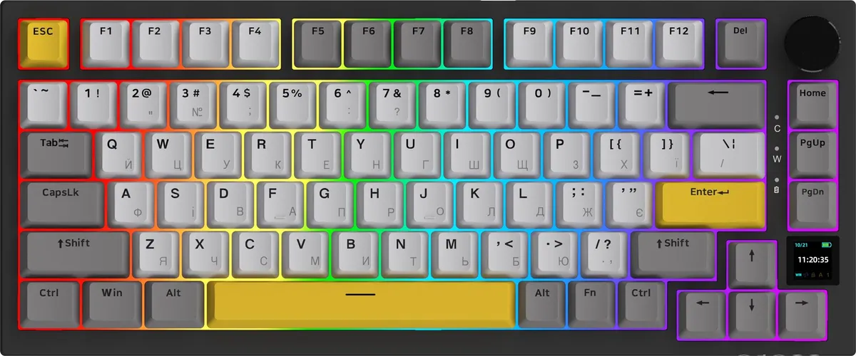 Клавіатура бездротова Ajazz AK820 Pro Gift Switch Black (AK820PRO-G-BGY) - мініатюра 2