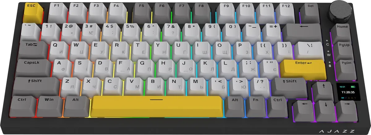 Клавіатура бездротова Ajazz AK820 Pro Gift Switch Black (AK820PRO-G-BGY) - мініатюра 3