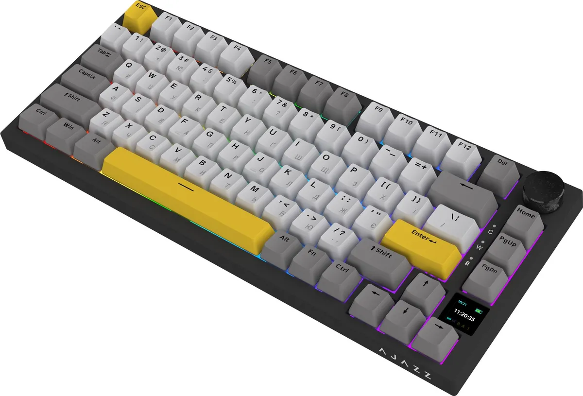 Клавіатура бездротова Ajazz AK820 Pro Gift Switch Black (AK820PRO-G-BGY) - мініатюра 6