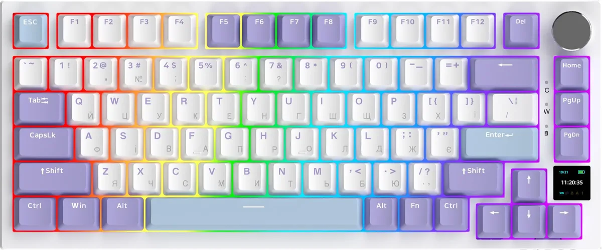 Клавіатура бездротова Ajazz AK820 Pro Gift Switch Purple (AK820PRO-G-PWB) - мініатюра 2