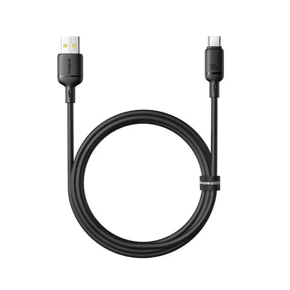 Кабель Baseus Silky USB - USB Type-C (M/M), 100W, 1 м Black (6932172668747) - зображення 1
