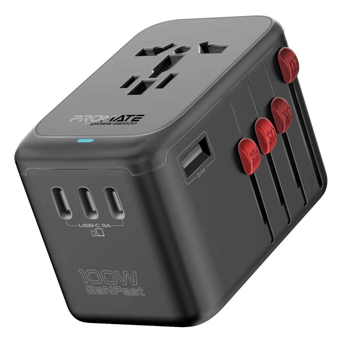 Зарядний пристрій Promate TripMate-GaN100 100W Black - зображення 1