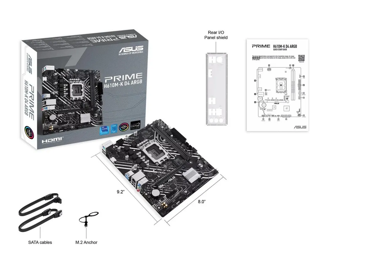 Материнська плата Asus Prime H610M-K D4 ARGB Socket 1700 - мініатюра 6