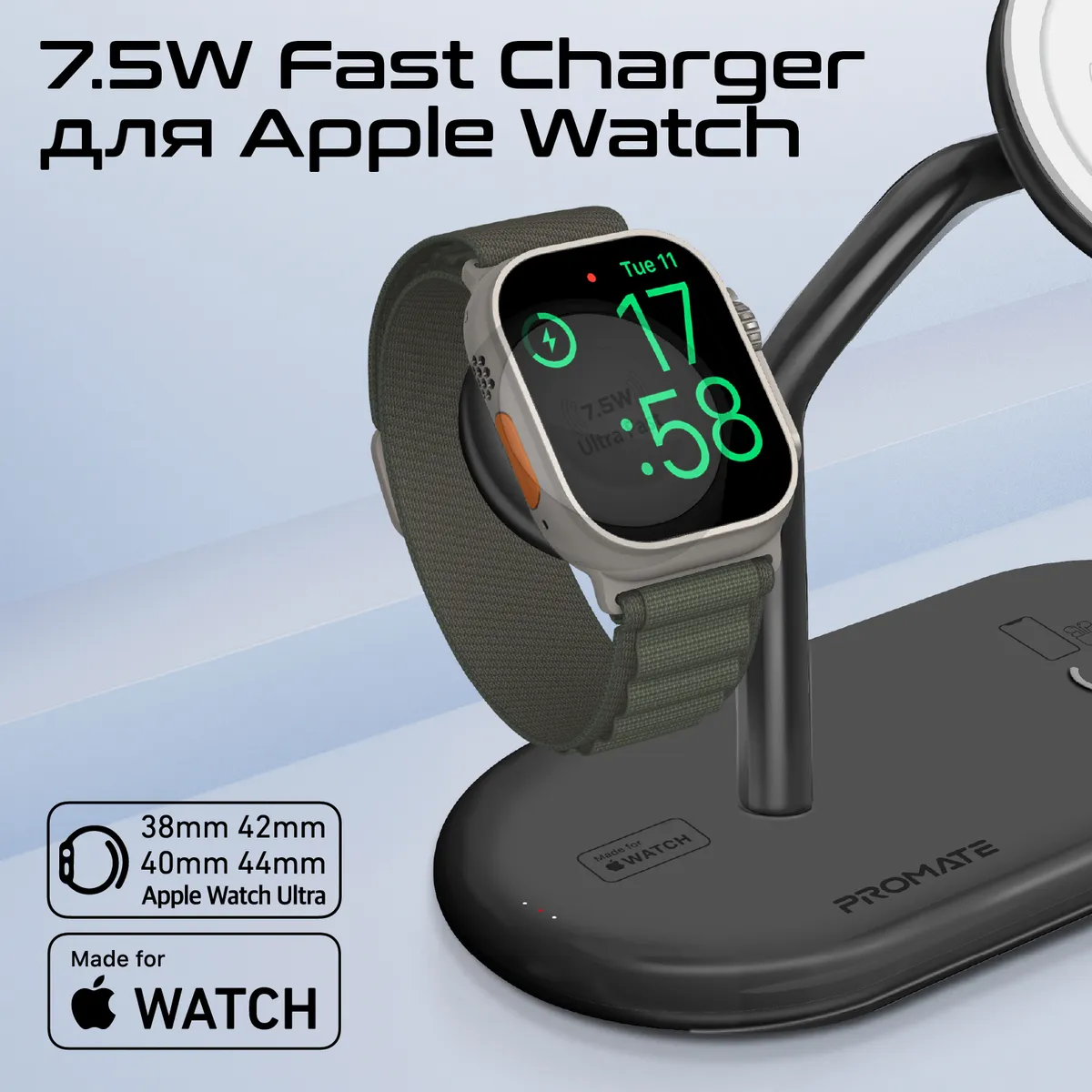 Бездротовий зарядний пристрій Promate Synergy-Pro MagSafe 57W Black - мініатюра 5