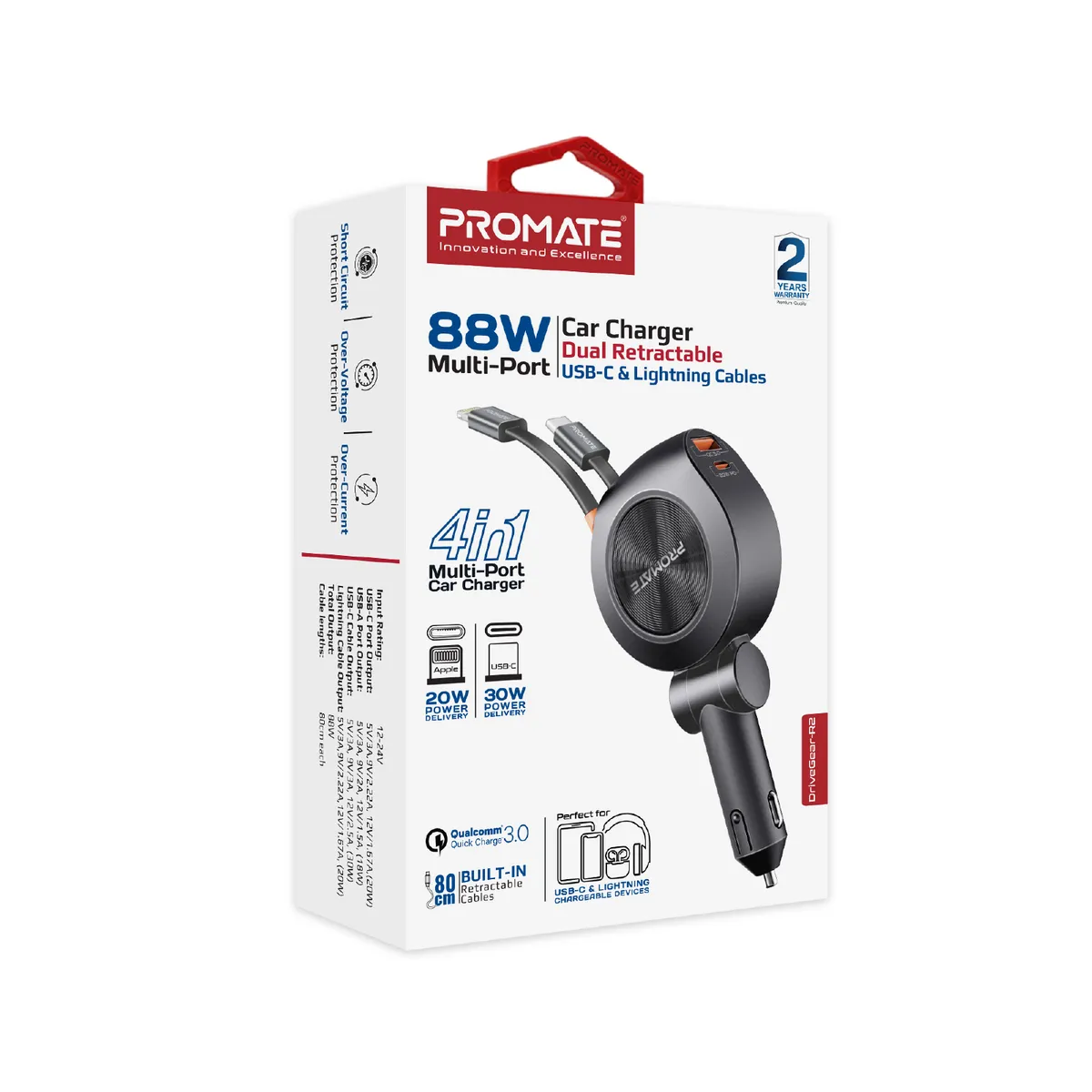 Автомобільний зарядний пристрій Promate DriveGear-R2 88W Black - мініатюра 8
