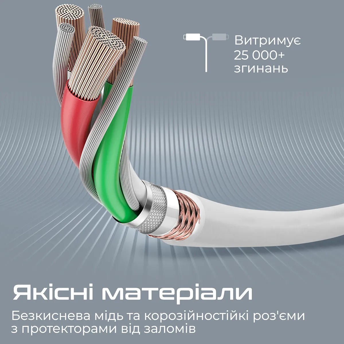 Кабель Promate PowerLine-Ci120 USB Type-C - Lightning (M/M), 3 A, 20 W, 1.2 м, White - мініатюра 5