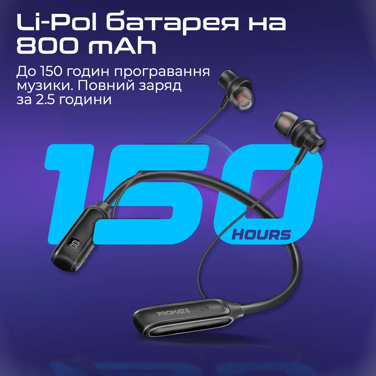 Bluetooth-гарнітура Promate Leap Black - мініатюра 4