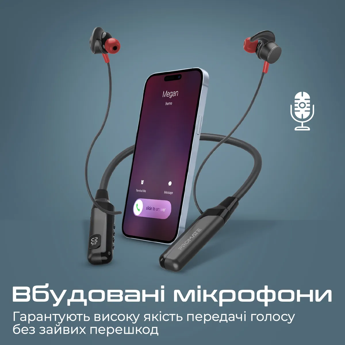 Bluetooth-гарнітура Promate Blend Black - мініатюра 7
