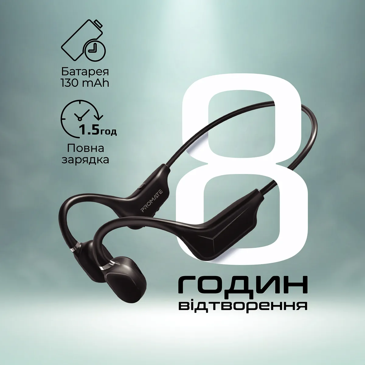 Bluetooth-гарнітура Promate Ripple Black - мініатюра 7