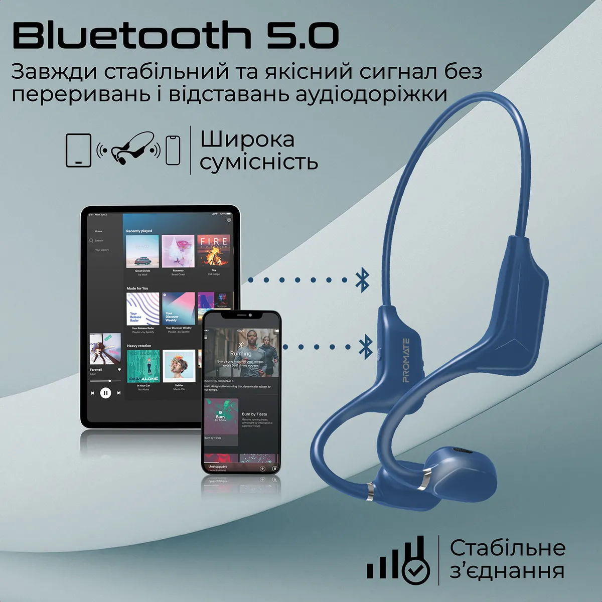 Bluetooth-гарнітура Promate Ripple Blue - мініатюра 5