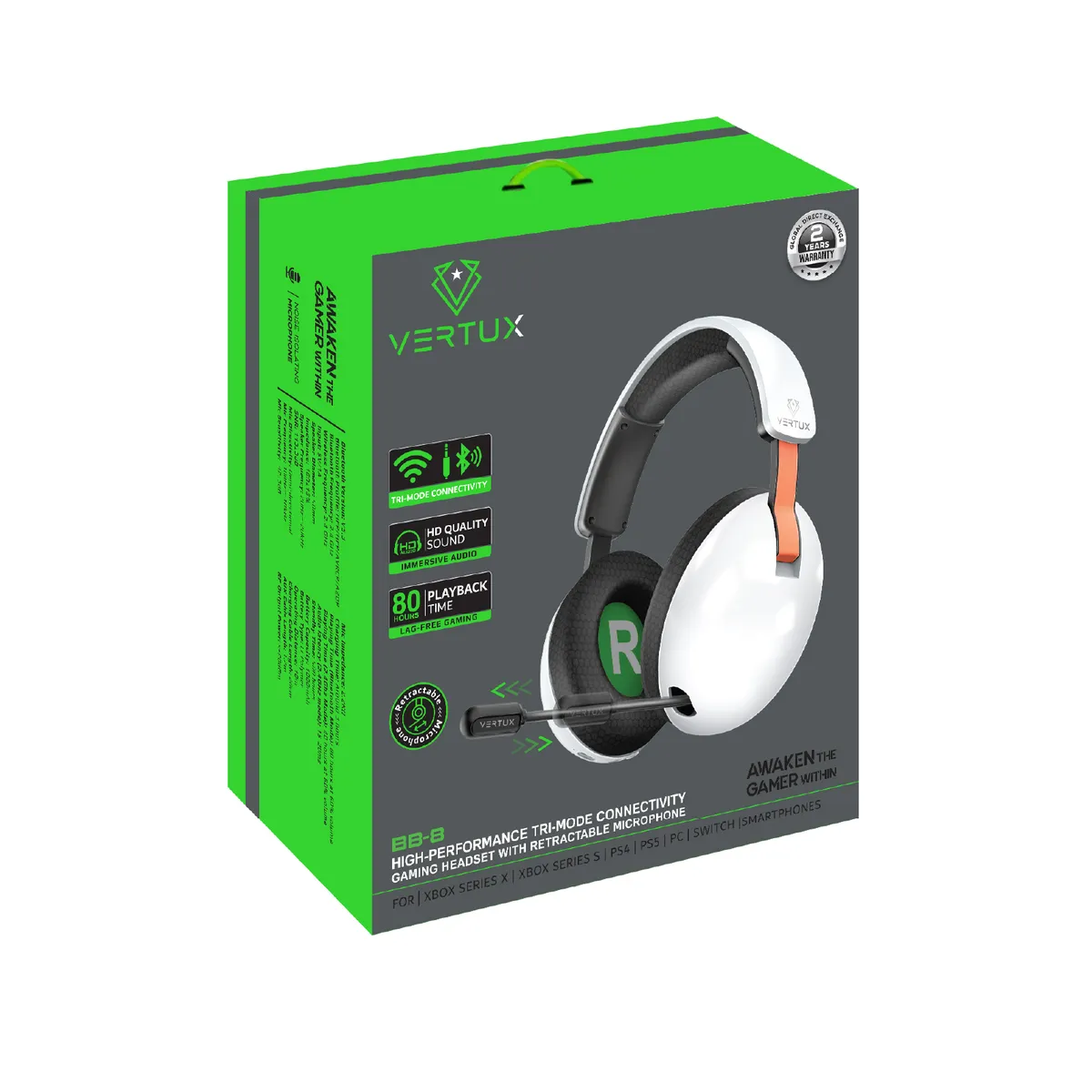 Bluetooth-гарнітура Vertux BB-8 White - мініатюра 8