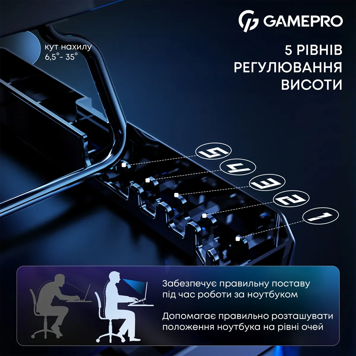 Охолоджуюча підставка для ноутбука GamePro CP560 - мініатюра 12