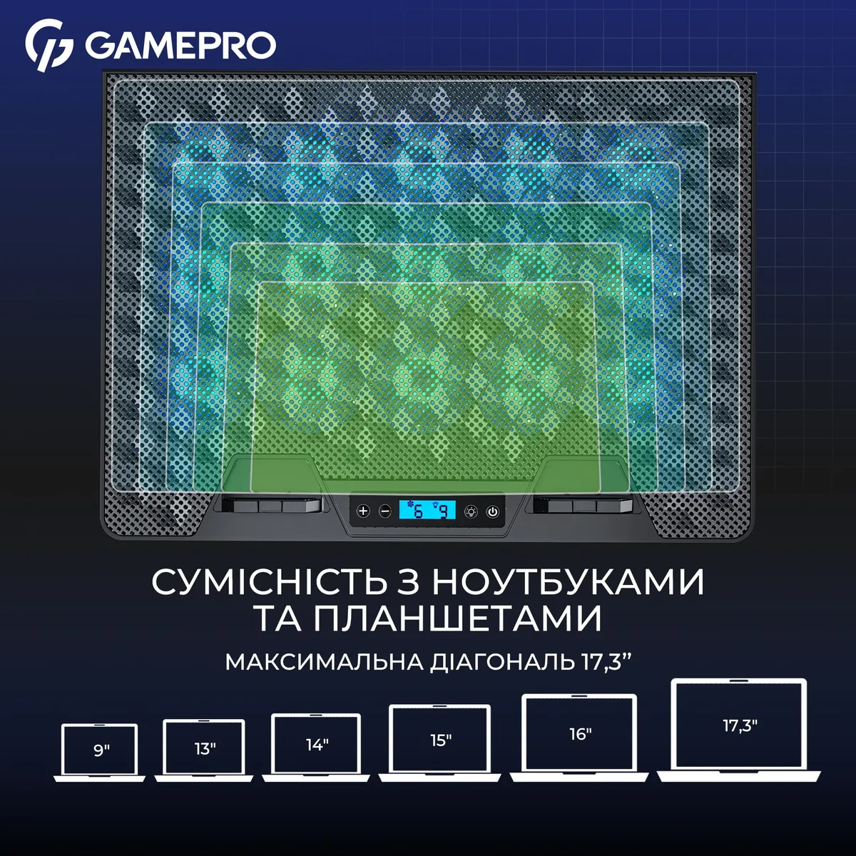 Охолоджуюча підставка для ноутбука GamePro CP1140 - мініатюра 9