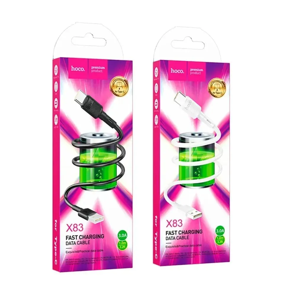 Кабель Hoco X83 USB - USB Type-C (M/M), 1 м, Black (6931474770905) - мініатюра 2