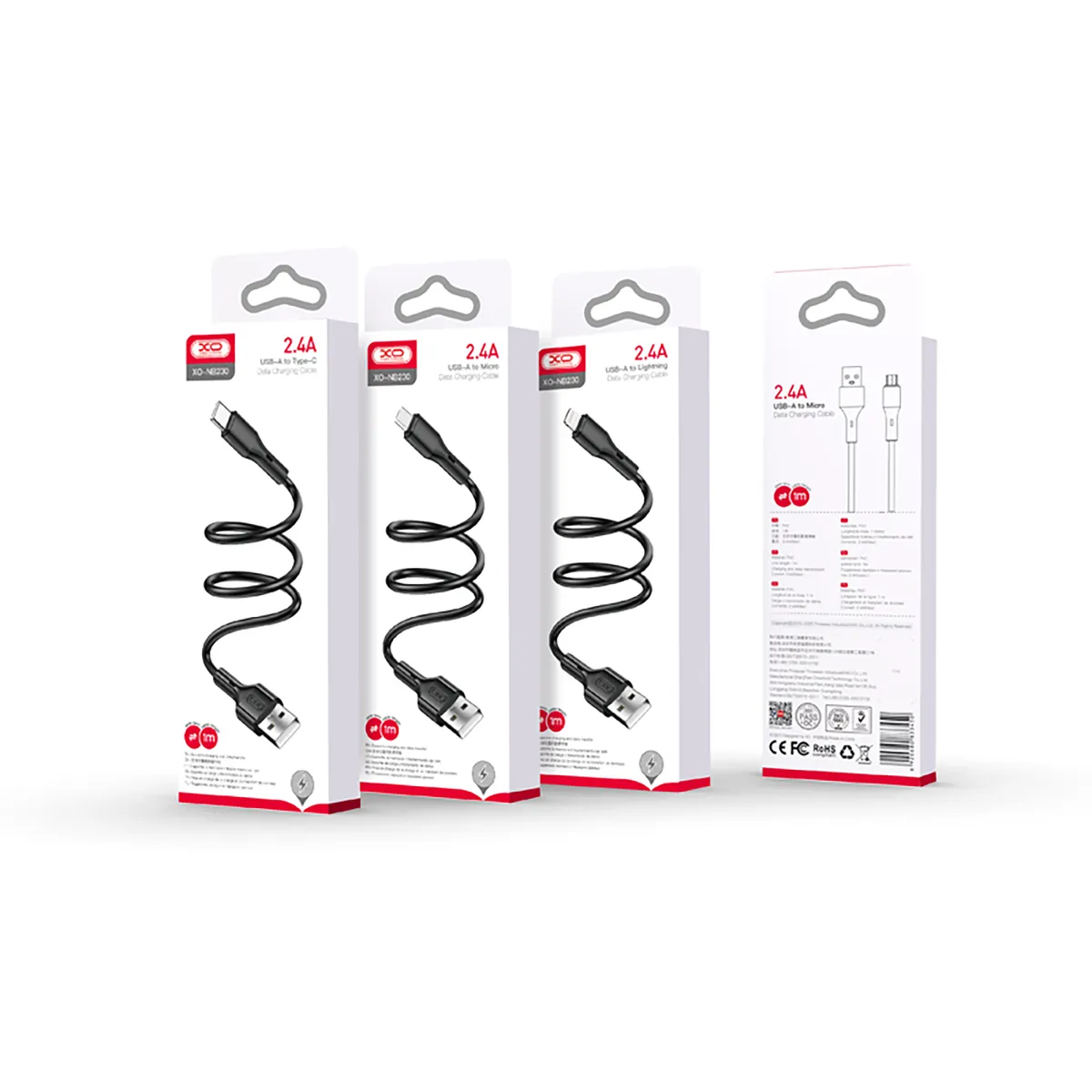 Кабель XO NB230-AC USB - USB Type-C (M/M), 1 м, Black (6920680833443) - мініатюра 2