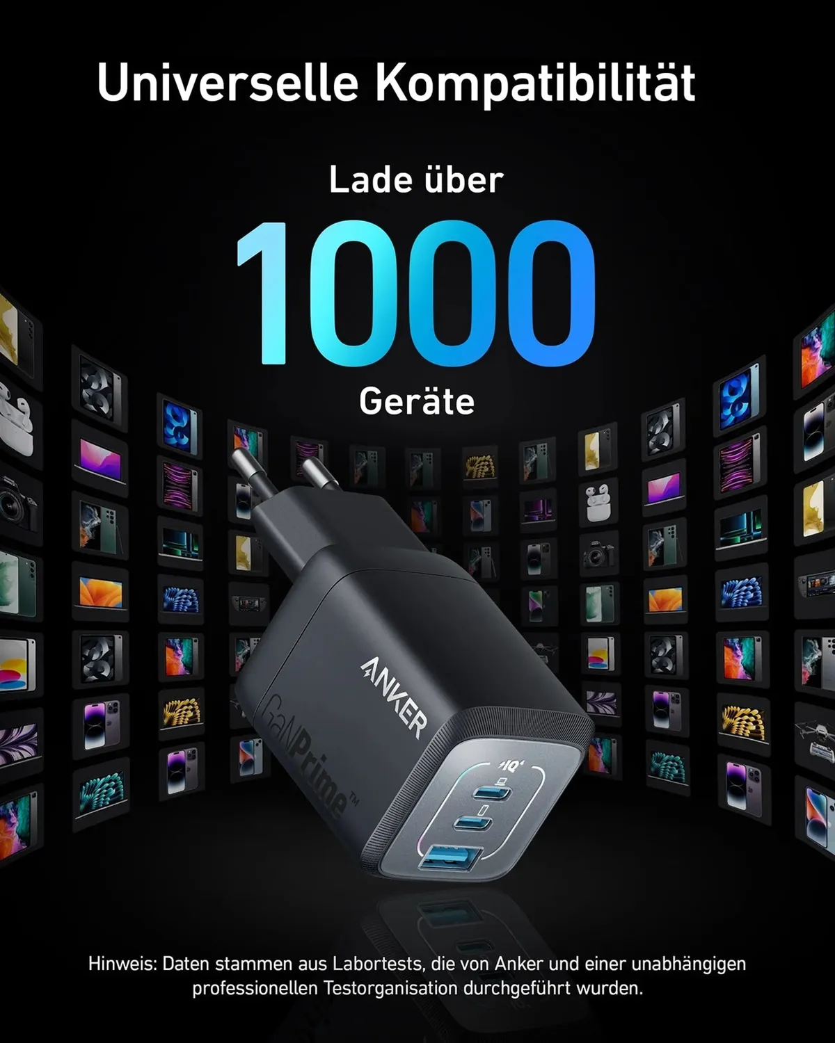 Мережевий зарядний пристрій Anker GaN Prime 67W Black (A2669313) - мініатюра 2