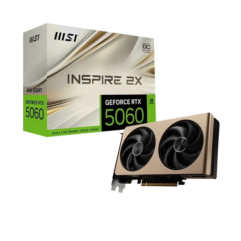Відеокарта GF RTX 5060 8GB GDDR7 Inspire 2X OC MSI (GeForce RTX 5060 8G INSPIRE 2X OC) - мініатюра 6