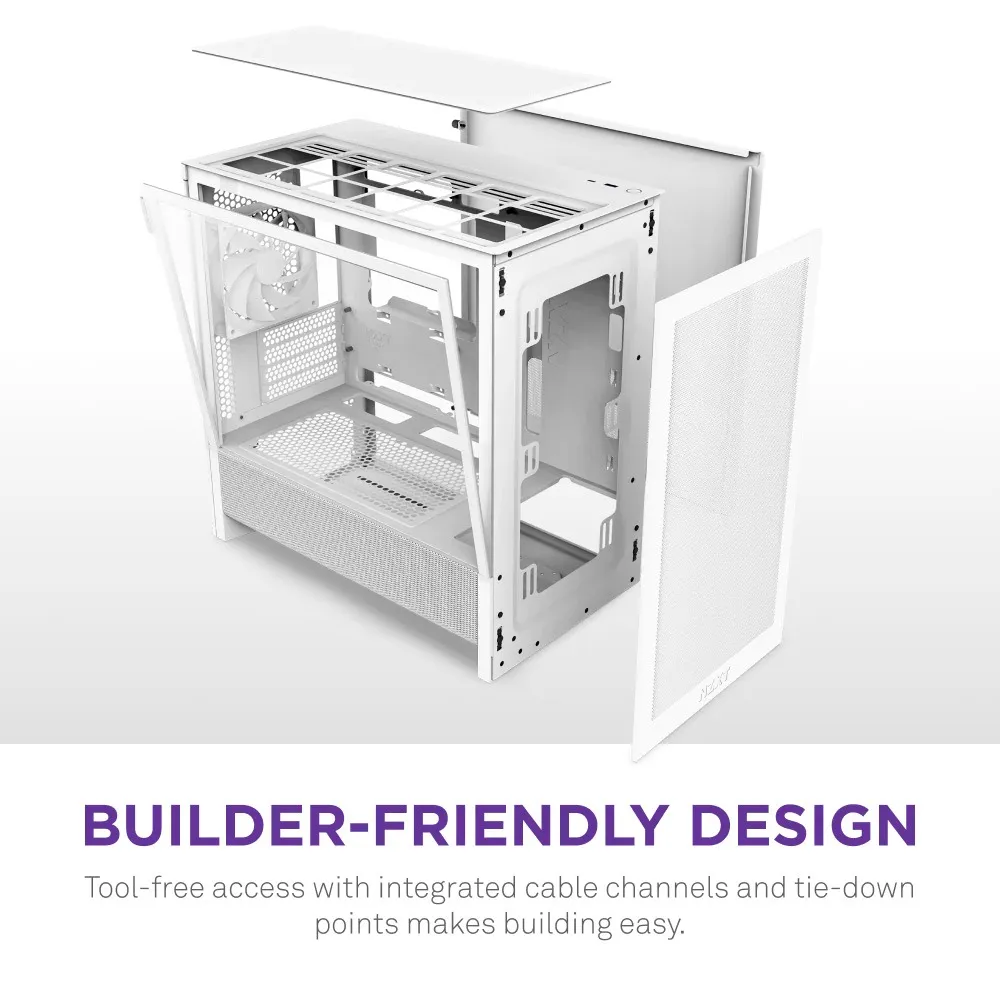 Корпус NZXT H3 Flow White без БЖ (CC-H31FW-01) - мініатюра 3