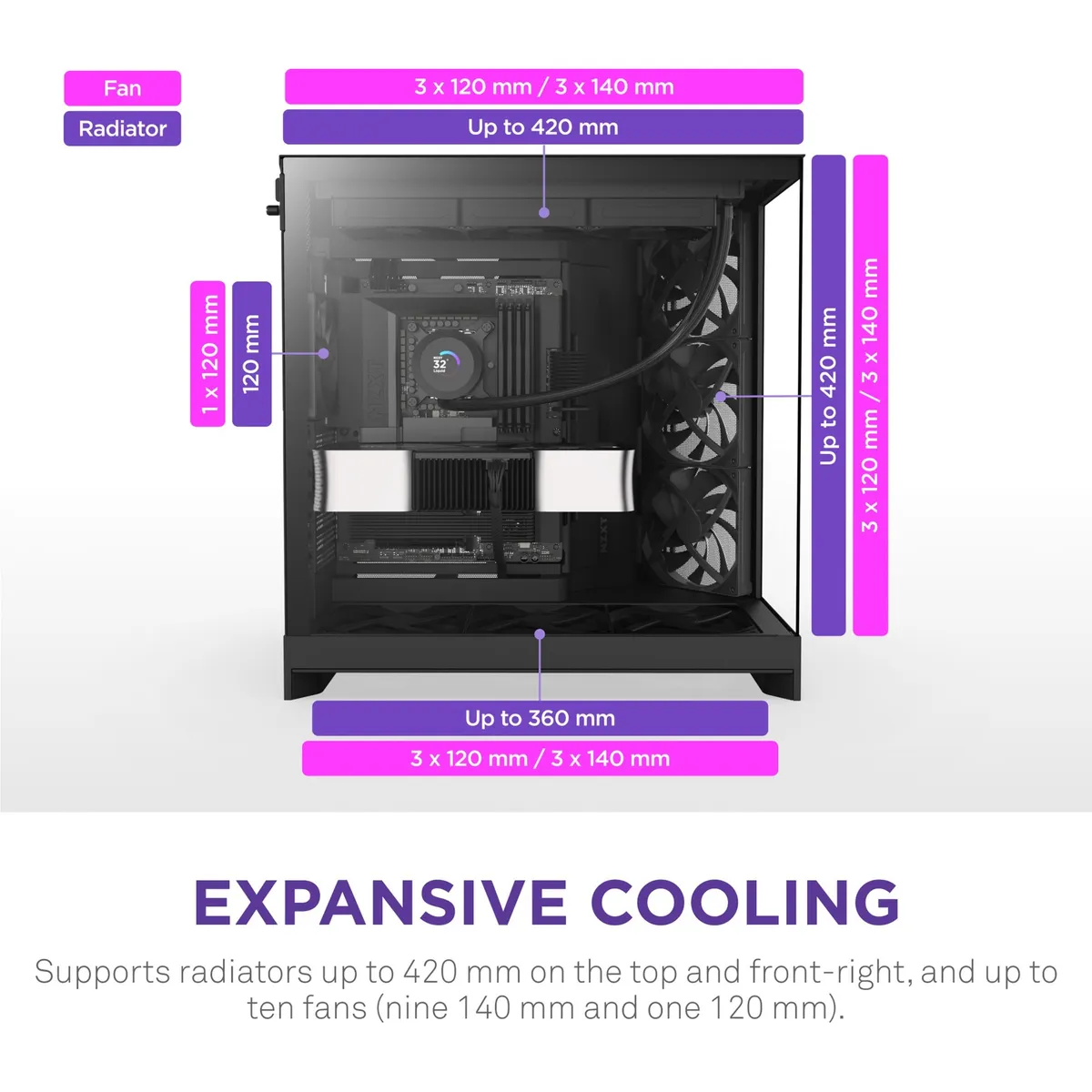 Корпус NZXT H9 Flow Black без БЖ (CM-H92FB-01) - мініатюра 8