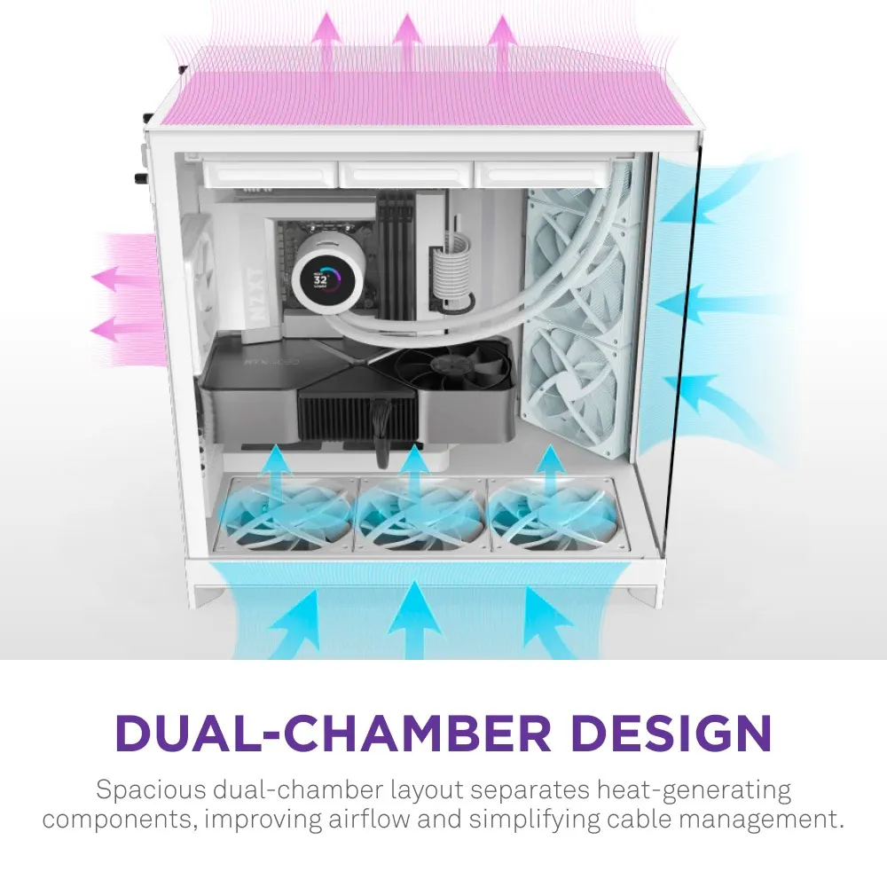 Корпус NZXT H9 Flow White без БЖ (CM-H92FW-01) - мініатюра 6