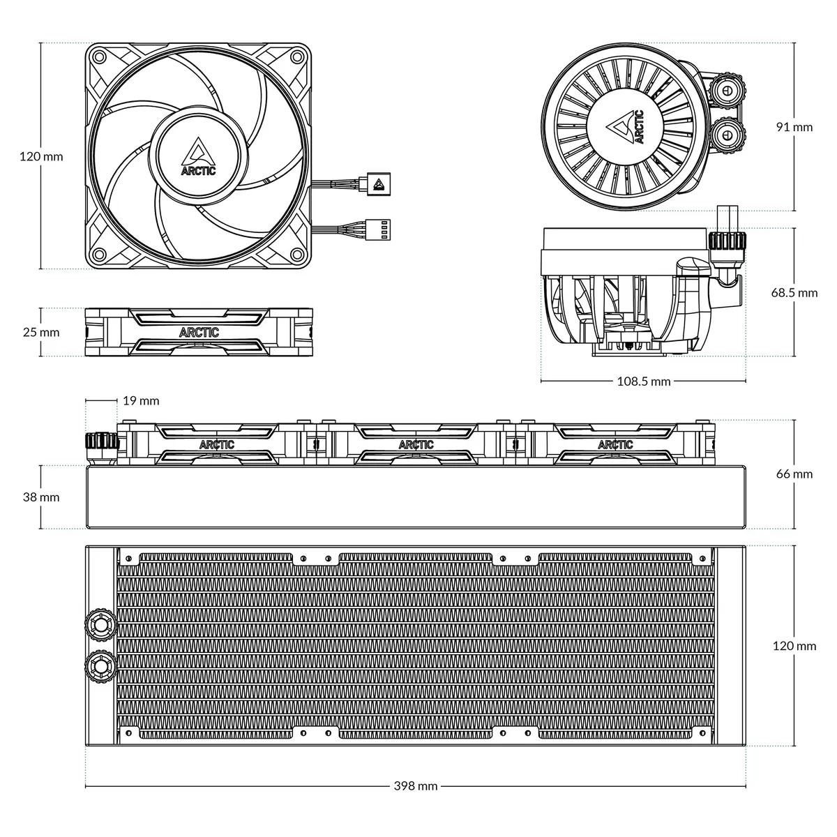 Система водяного охолодження Arctic Liquid Freezer III Pro 360 Black (ACFRE00180A) - мініатюра 2