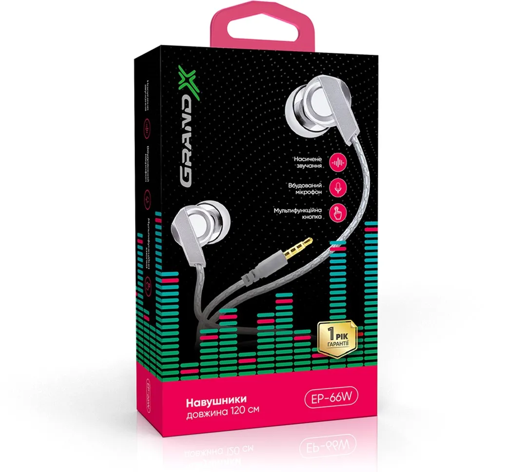 Навушники Grand-X EP-66W White - мініатюра 2