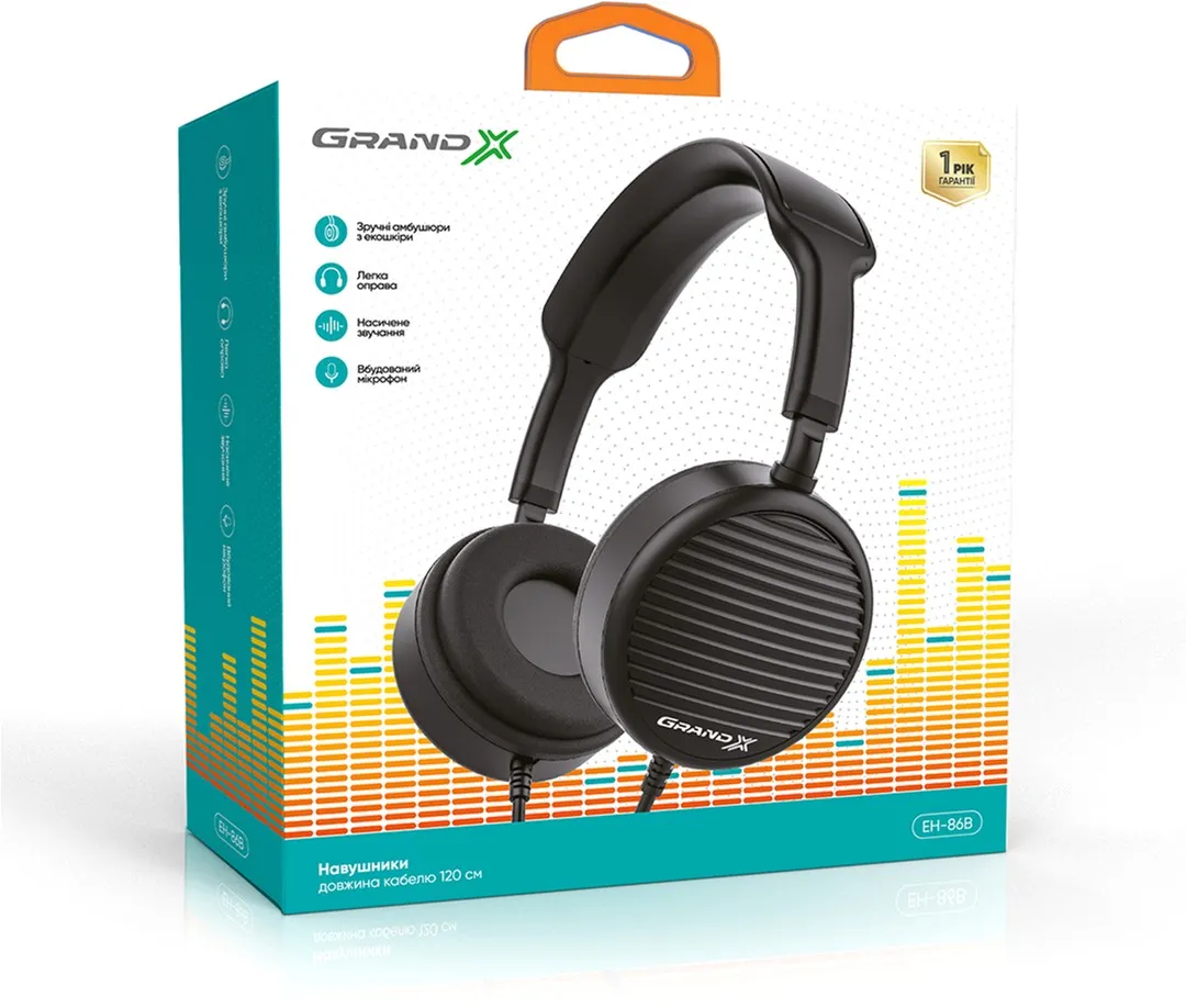 Навушники Grand-X EH-86B Black - мініатюра 2