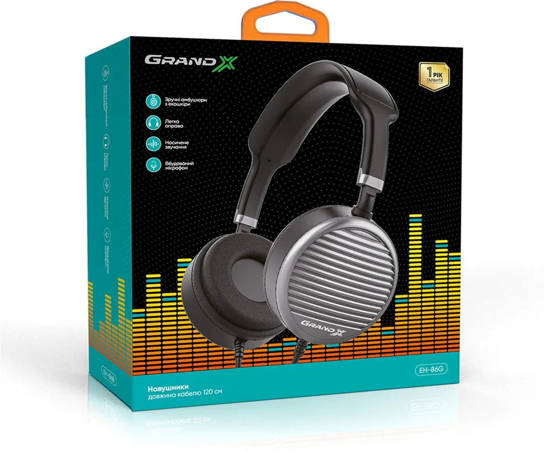 Навушники Grand-X EH-86G Grey - мініатюра 2