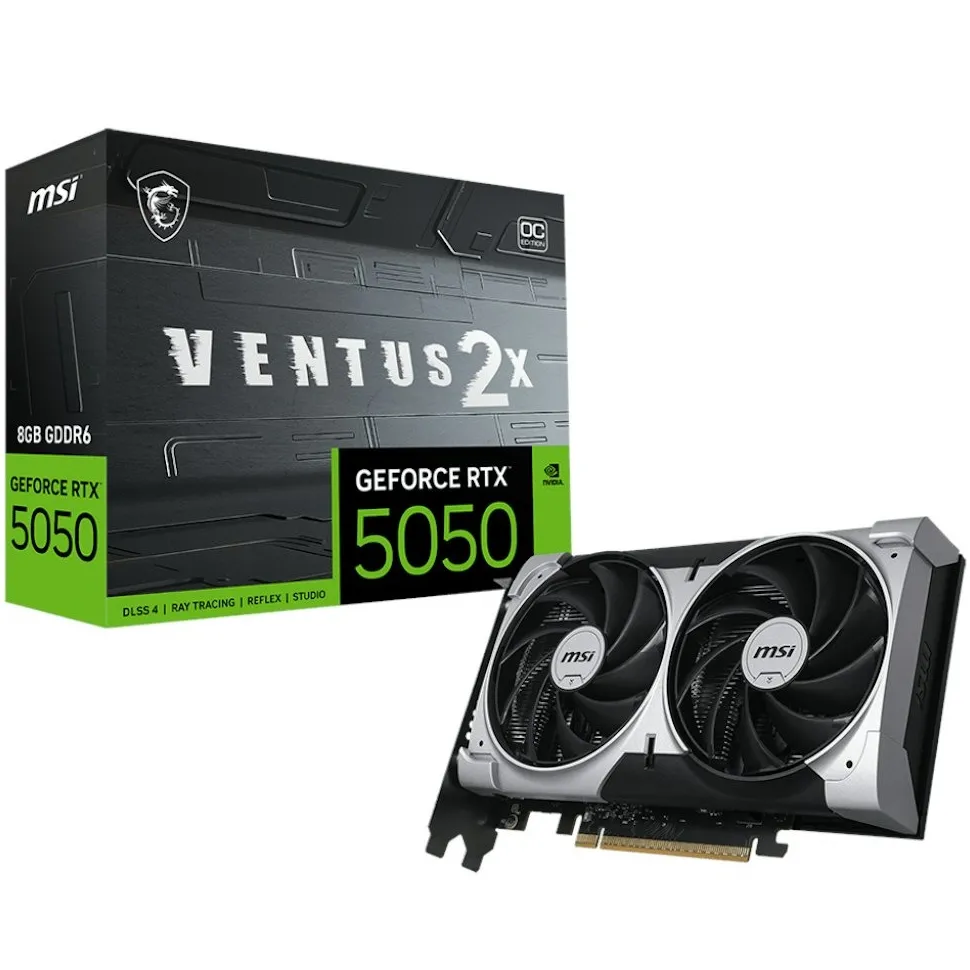 Відеокарта GF RTX 5050 8GB GDDR6 Ventus 2X OC MSI (GeForce RTX 5050 8G VENTUS 2X OC) - зображення 1