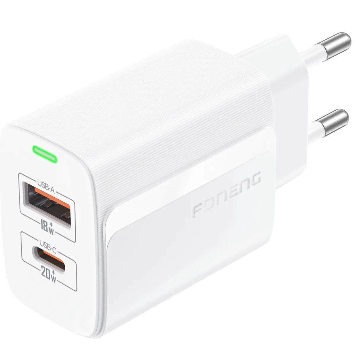 Зарядний пристрій Foneng EU66 (USBх3A, USB-Cх3A) 20W White (EU66-CH-W) - мініатюра 2