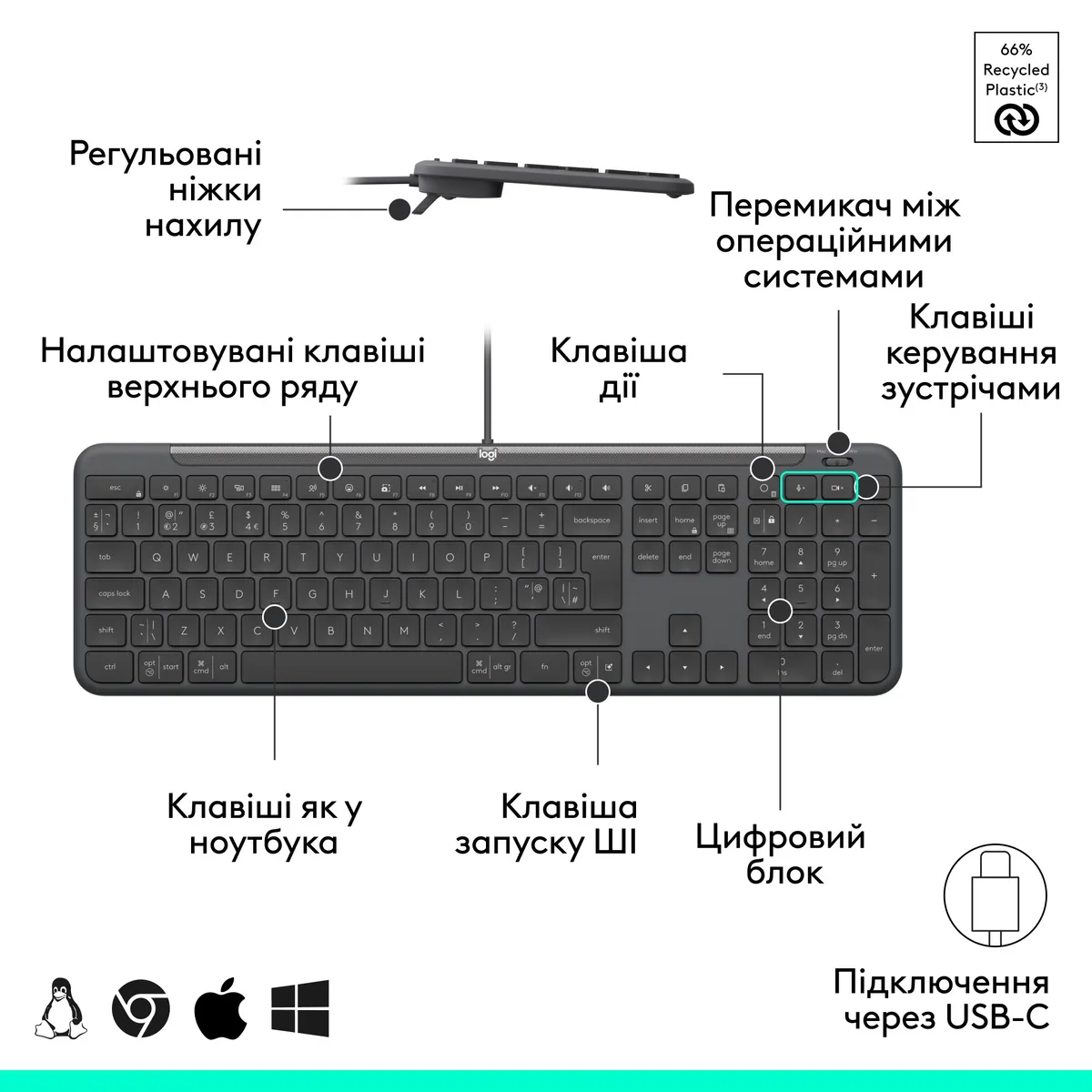 Клавіатура Logitech Signature Slim K620 for Business Graphite (920-013333) - мініатюра 4