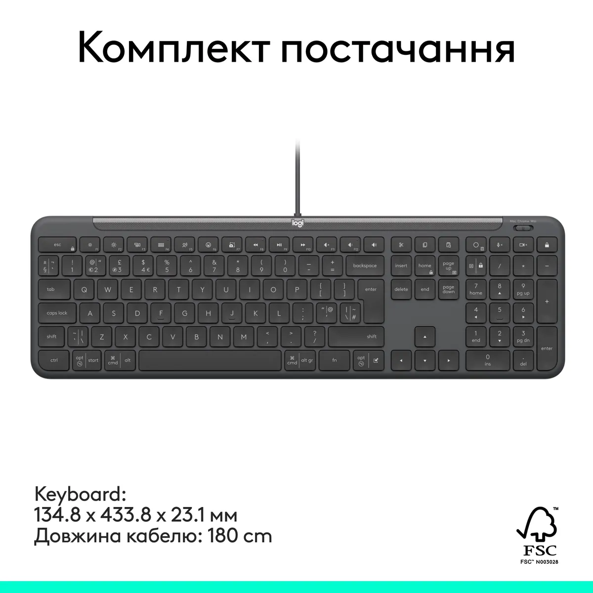 Клавіатура Logitech Signature Slim K620 for Business Graphite (920-013333) - мініатюра 6