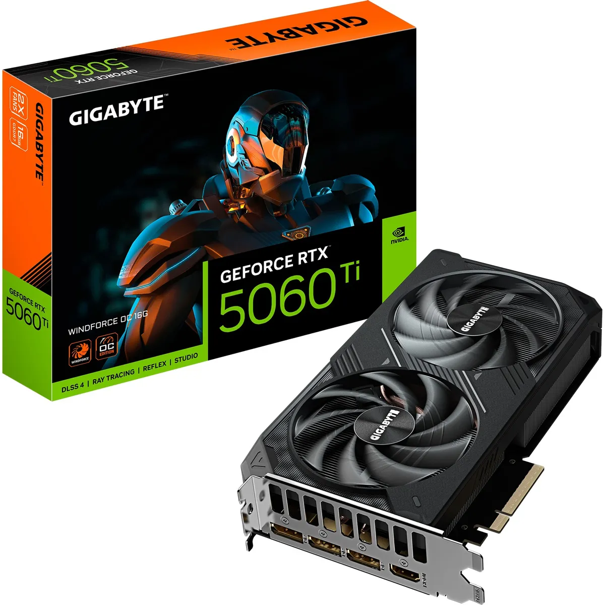 Відеокарта GF RTX 5060 Ti 16GB GDDR7 Windforce Gigabyte (GV-N506TWF2-16GD) - зображення 1
