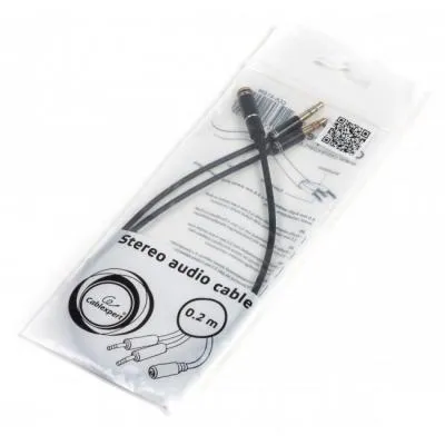 Кабель мультимедійний Jack 3.5mm F to 2 x Jack 3.5mm M Cablexpert (CCA-418M) - мініатюра 3